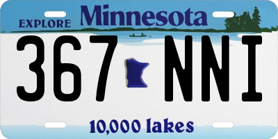 MN license plate 367NNI