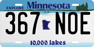 MN license plate 367NOE