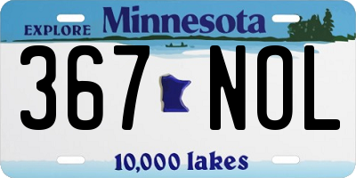 MN license plate 367NOL