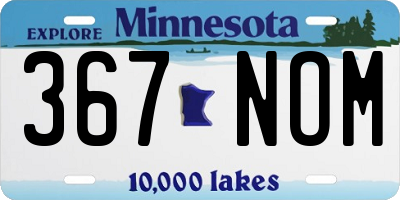 MN license plate 367NOM