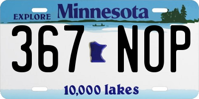 MN license plate 367NOP