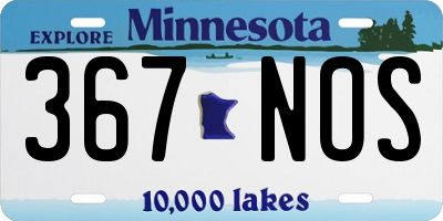 MN license plate 367NOS