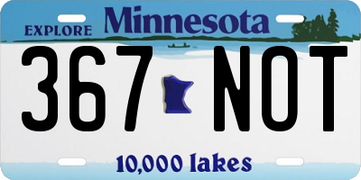 MN license plate 367NOT