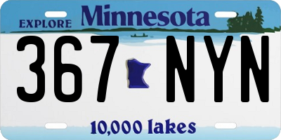 MN license plate 367NYN