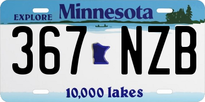 MN license plate 367NZB