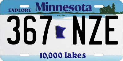 MN license plate 367NZE