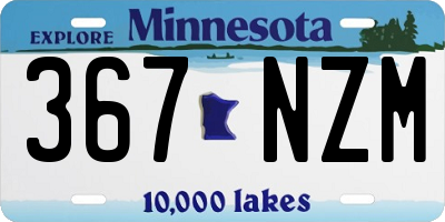 MN license plate 367NZM