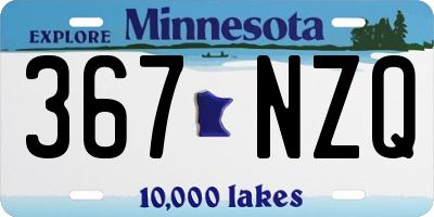 MN license plate 367NZQ