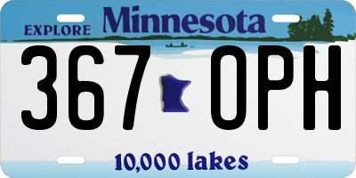 MN license plate 367OPH