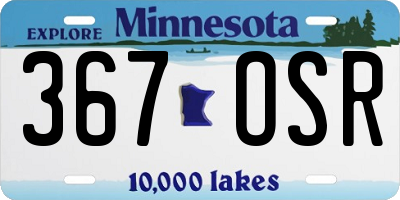 MN license plate 367OSR