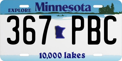 MN license plate 367PBC