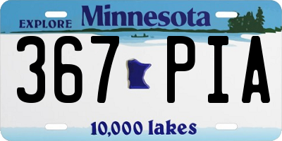MN license plate 367PIA