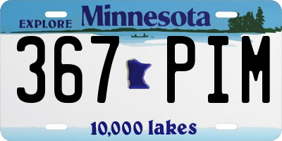 MN license plate 367PIM