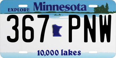 MN license plate 367PNW