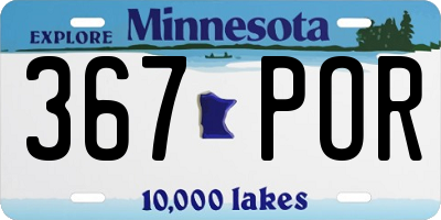 MN license plate 367POR
