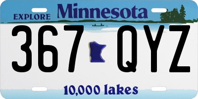 MN license plate 367QYZ