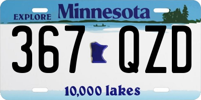 MN license plate 367QZD
