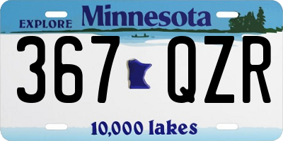 MN license plate 367QZR