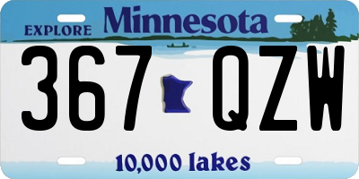 MN license plate 367QZW