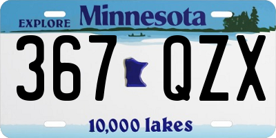 MN license plate 367QZX