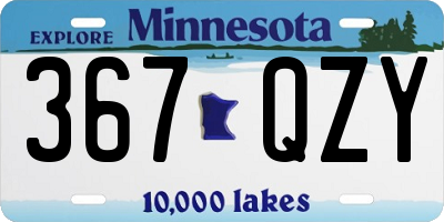 MN license plate 367QZY