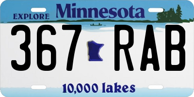 MN license plate 367RAB