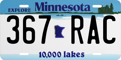 MN license plate 367RAC