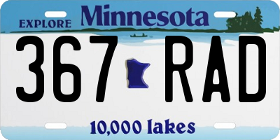 MN license plate 367RAD