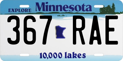 MN license plate 367RAE