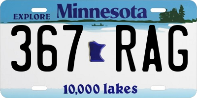 MN license plate 367RAG