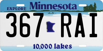 MN license plate 367RAI