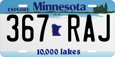 MN license plate 367RAJ