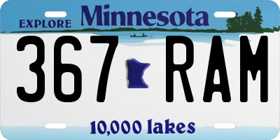 MN license plate 367RAM