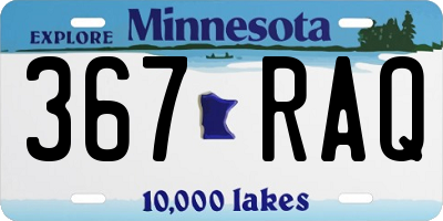 MN license plate 367RAQ