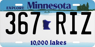 MN license plate 367RIZ