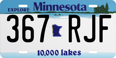 MN license plate 367RJF