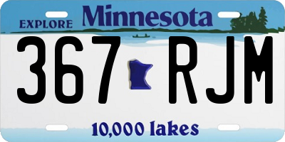 MN license plate 367RJM