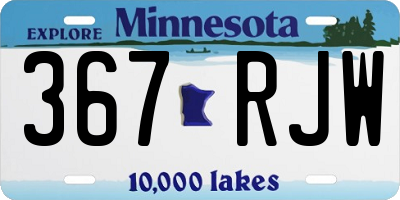 MN license plate 367RJW