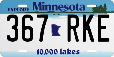 MN license plate 367RKE