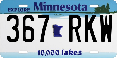 MN license plate 367RKW