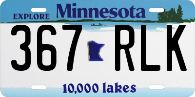 MN license plate 367RLK