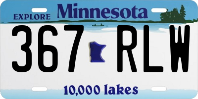 MN license plate 367RLW