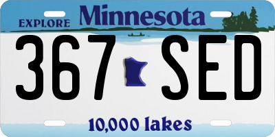 MN license plate 367SED