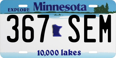MN license plate 367SEM