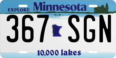 MN license plate 367SGN