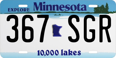 MN license plate 367SGR