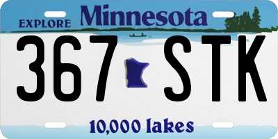 MN license plate 367STK