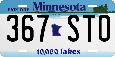 MN license plate 367STO
