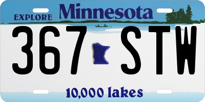 MN license plate 367STW