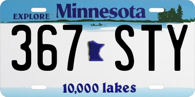 MN license plate 367STY